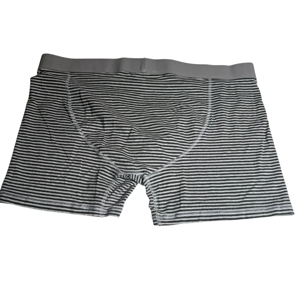 tasc Performance Mens Boxer Briefs Striped Grey White XXL 38-40 Waist Inseam 3‎